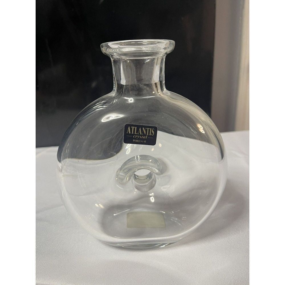 Atlantis Crystal Clear Glass Decorative Bottle Vase Modern Minimalist Home Decor